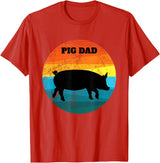 Cute Pot Belly Bellied Pig Owner Farmer PIG Lover Pot Belly PIG DAD Vintage Retro Men Women Kids Teen Tee Gift T-Shirt - Red