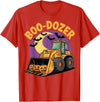 Bulldozer Halloween Costume Toddler Spooky Ghost Boo-Dozer Halloween Kids Bulldozer T-Shirt - Red