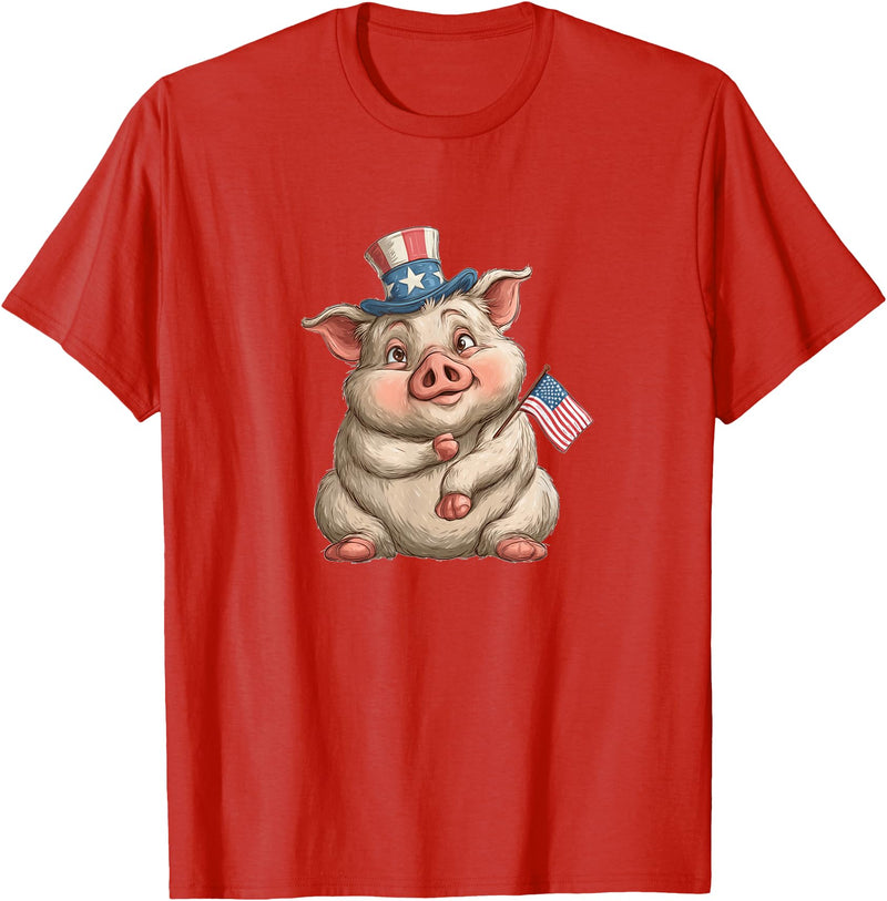 USA Pig Outfit Awesome US Pig T-Shirt - Red