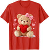 Cute Crochet Valentine Love Art Studio Be My Valentine Cute Crochet Yarn Teddy Bear Love T-Shirt - Red