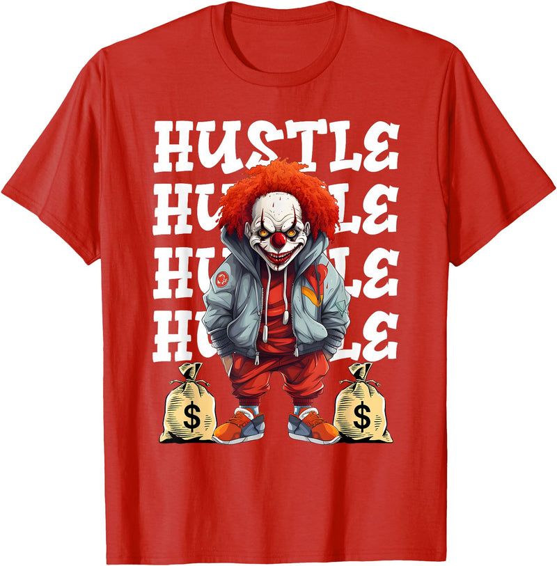 Hip Hop Clown Money Calling Horror Streetwear Tee Hip Hop Scary Clown Hustle Money Urban Streetwear Halloween T-Shirt - Red