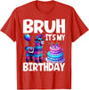Llama Lover Gift Co. Bruh Its My Birthday Llama Pinata T-Shirt - Red