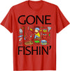 Funny Fishing Fishy Fisherman Fisher Anglers Shirt Gone Fishing-Shirt Youth Boys Kids Toddler Women Girls Cute T-Shirt - Red