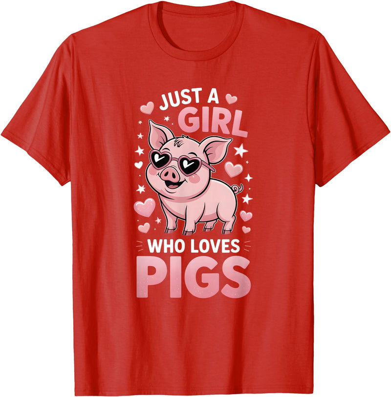 Pig Shirts & Gifts for Girls Girls Pig T-Shirt - Red