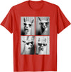 Funny Animal Photography Clothing Co. Funny Llamas with Sunglasses Cool Llama Animals Photo Booth T-Shirt - Red