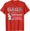 Cow Birthday Cow Lover Gifts For Family Men Woman Gaga of The Birthday Girl Farm Cow Grandma Matching Family T-Shirt - Red