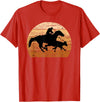 Roping Rodeo Shirts and Gift Co. Brown Distressed Style Western Cow Horse Calf Roping T-Shirt - Red