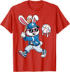 Funny Baseball Drip Rabbit Bunny Easter Men Boys Kids T-Shirt in Red