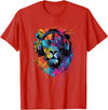 Lion Sunglasses Headphones Design Lion Sunglasses Headphones T-Shirt - Red