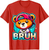 Magical and Funny Teddybear Gifts Hip Hop Teddy Bear Bruh T-Shirt - Red