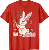 Bunny Egg but Did You Dye Funny Cute Easter Rabbit T-Shirt in Red