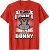 Cute Rabbit Lover Bunny Graphic T-Shirt (Pink) in Red