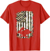 Rabbit Hunting US Flag Rabbit Hunter Lover T-Shirt in Red