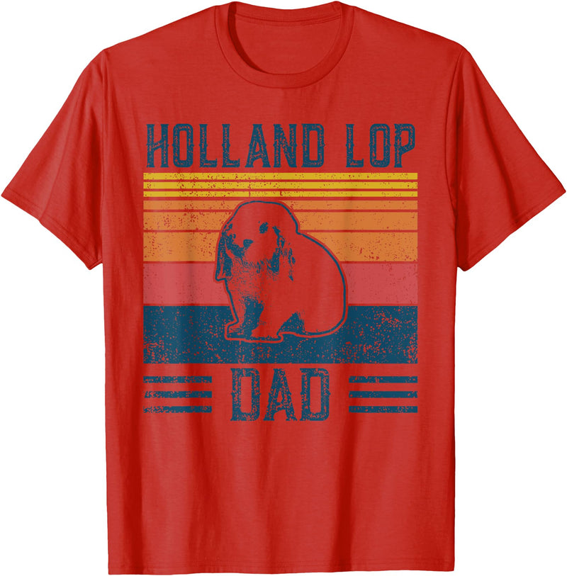 Best Rabbit Dad Men - Vintage Holland Lop T-Shirt in Red