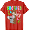 Koala Birthday Party Supplies Koala Bear Birthday Brother Of The Birthday Girl Koalas Bday T-Shirt - Red