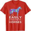 Cartba Horse Co. Funny Horse Lover Cute Floral T-Shirt - Red