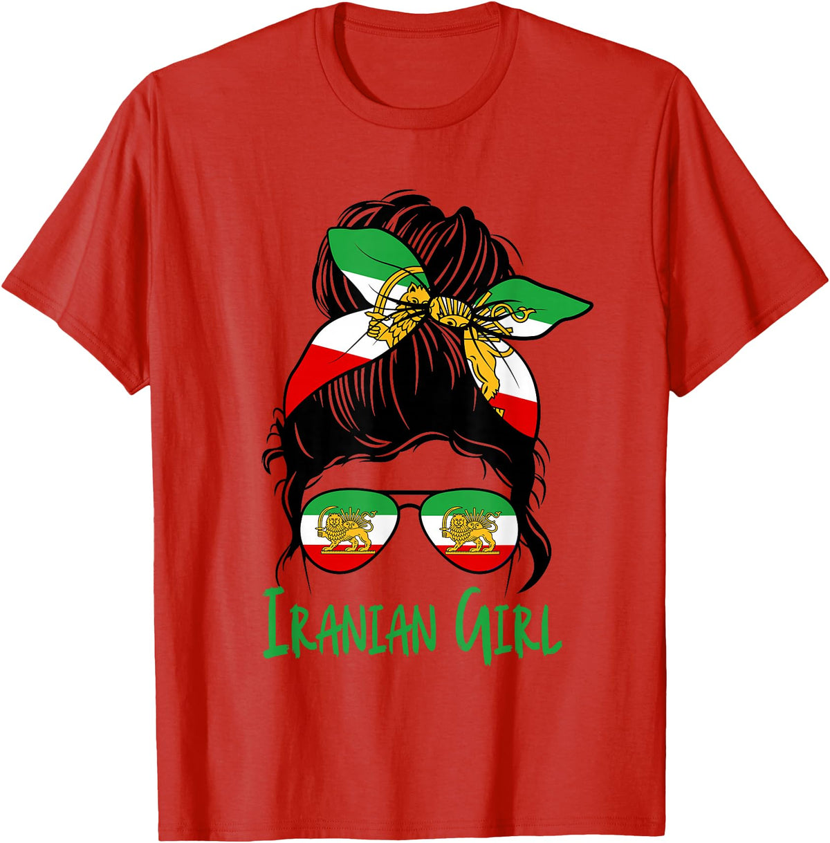 Iran For Women Iranian For Girl Flag Lion Persian T-Shirt - Red