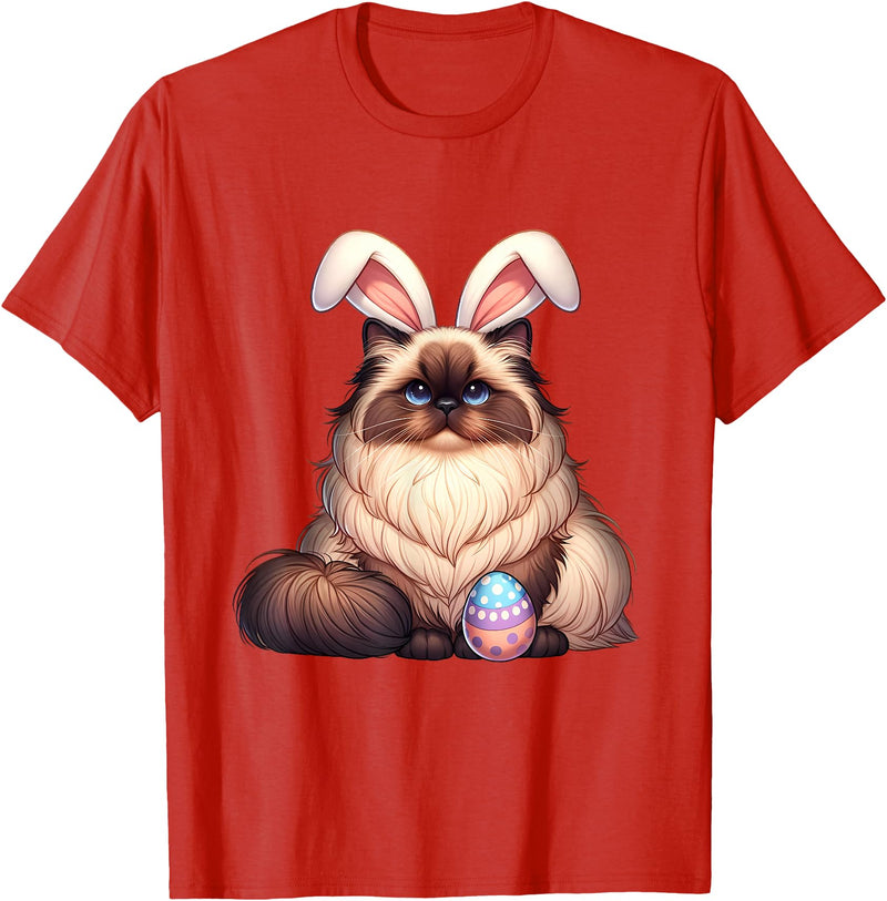 Easter Himalayan Cat Cats Pets Pet Bunny Rabbits Men Women T-Shirt in Red