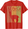 Alpaca Llama Periodic Chemistry Elements Retro Alpaca Periodic Table Elements Llama Alpaca Vintage T-Shirt - Red