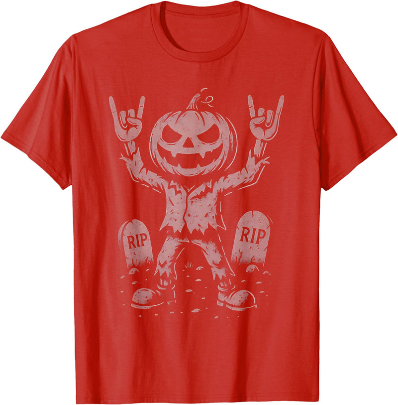 Funny El Rocker Pumpkin Tee Shirt El Rocker Pumpkin T-Shirt - Red