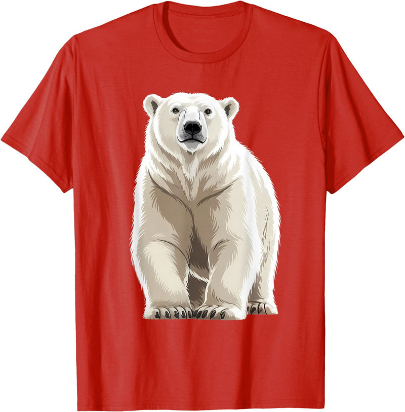 Polar bear for Men Women Design byMH Polar Bear T-Shirt - Red