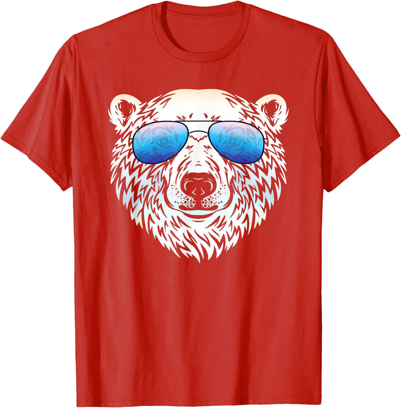 Sunglasses Zoo Mega Cool Polar Bear T-Shirt - Red