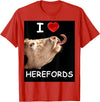 WhiteHorseDepot I Love Herefords with Cow Tongue T-Shirt - Red