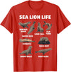 Sea Lion Lover Funny Ocean Animal Design Sea Lion Life Funny Seal Marine Animal Behavior T-Shirt - Red