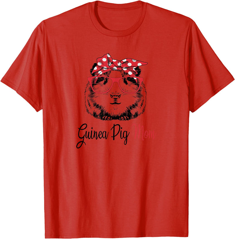 Funny Love Cavy Mom Gifts T Shirts & Hoodies Womens & Girls Kids Cute Wheek Lover Mama Guinea Pig Mom T-Shirt - Red