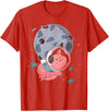 Pig Astronaut Space Travel Animal Gift Cute Farm Animal Moon Landing Outer Space Astronaut Pig T-Shirt - Red