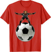 Behrbones Clothing Bear Goalie On Soccer Ball - by Behrbones T-Shirt - Red