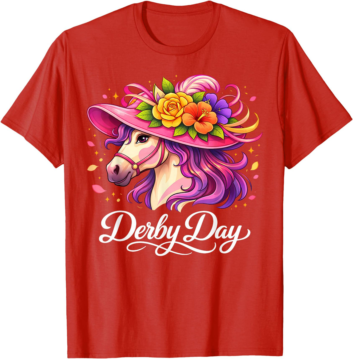 Funny Outfit Men Women 2026 Horse Racing Funny Derby Day 2026 Horse Racing T-Shirt - Red