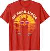 Retro No Prob-Llama & Alpaca Lover Gifts Retro NO Prob-Llama Gift - Vintage Llama Alpaca T-Shirt - Red