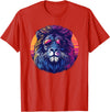 Cool lion gifts Lion gifts for kids Lion gifts men Lion with sunglasses retro sun T-Shirt - Red