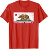 Graphic Club Inc. California Republic Flag - CA - Distressed Design - Classic T-Shirt - Red