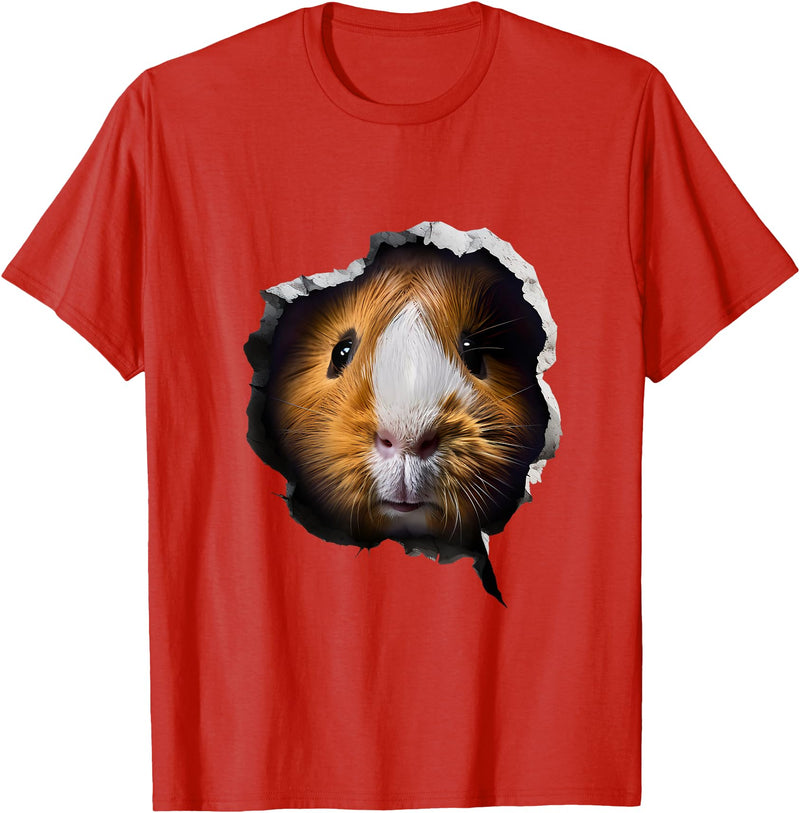 Guinea Pig Face Design Guinea Pig Face T-Shirt - Red
