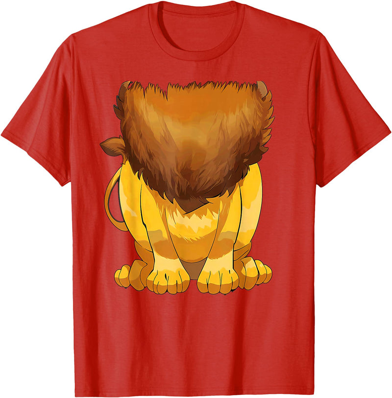Lion Lazy Halloween costumes Lion Body Halloween Costume T-Shirt - Red