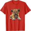 Lion Cubs Cute Lion Shirt Lions Lovers Gifts Lion Cub Angry Lion Lovers Lion Shirt Boys Girls Male Lions T-Shirt - Red