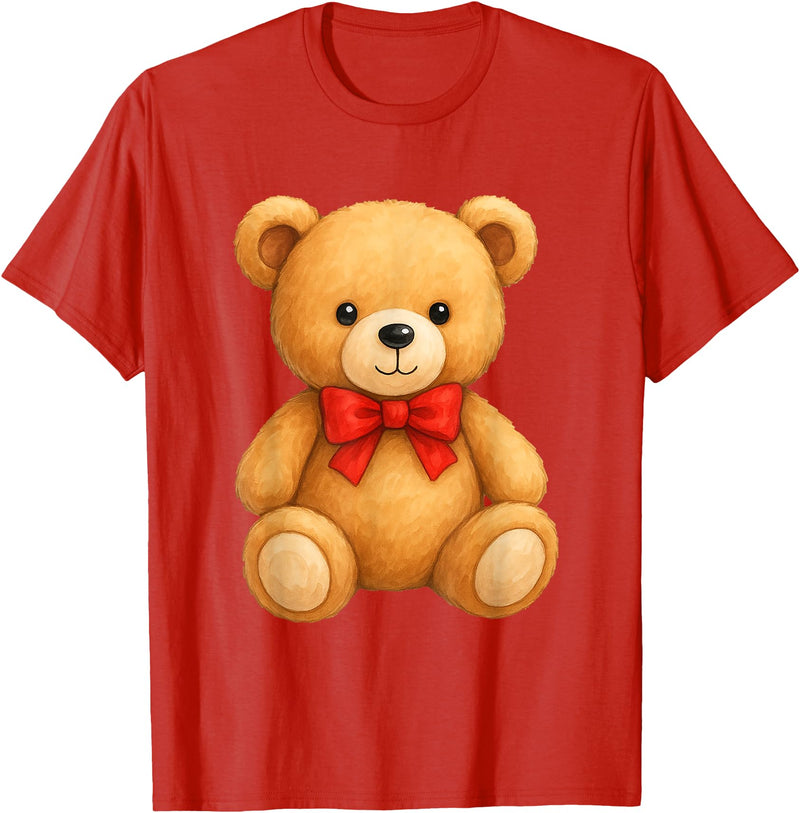 Teddy Bear Accessories Gifts Women Men Kids Teddy Bear Cute Teddy Bear Lover Illustration Graphic Design T-Shirt - Red