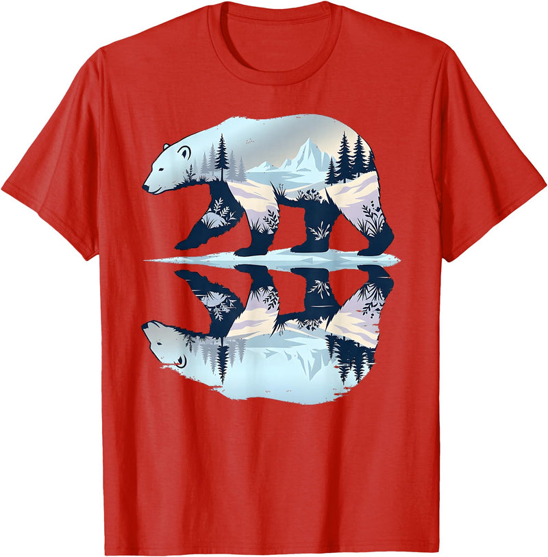 Polar Wildlife Wilderness Lover Polar Bear Arctic Wildlife Nature Animal T-Shirt - Red
