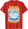Ice Cold New Years Arctic Iceberg Freeze Swim Team Polar Plunge Freezing For A Reason! Cool Polar Bear Swimming T-Shirt - Red