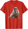 Walrus Designs. Walrus Seal Sea Lion Graphic T-Shirt - Red