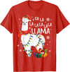 Funny Fa La La Llama Christmas Shirt FA La La Llama Christmas Funny Lllama Lover Xmas Pajamas T-Shirt - Red