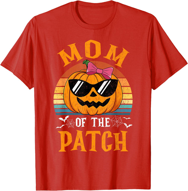 Halloween Pumpkin Patch Family Group Matching Pumpkin Mom Of The Patch Halloween Costume Family T-Shirt - Red