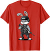 Armed Bunny Easter Military Rabbit Graphic for Men T-Shirt in Red
