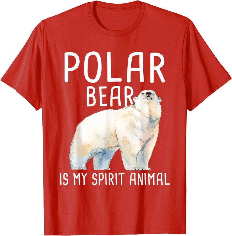 Funny Polar Bear Shirts Polar Bear is My Ghost Animal - Wildlife Lover Zookeeper T-Shirt - Red