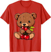Cute Cherry Animals Cherry Bear Cute Bear Nature Cherry Fruit Artwork Wildlife T-Shirt - Red
