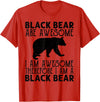Cool American Black Bear Lovers gifts costume Black Bear Tee Funny American Bear Lover Animal T-Shirt - Red