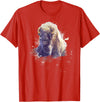 Rocky Mountain Wilderness designs Great Native American White Buffalo Sacred Spirit Animal T-Shirt - Red