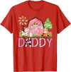 Pink Farm Cow Gender Reveal Party Daddy Pink Farm Animal Birthday Kids Matching Family T-Shirt - Red